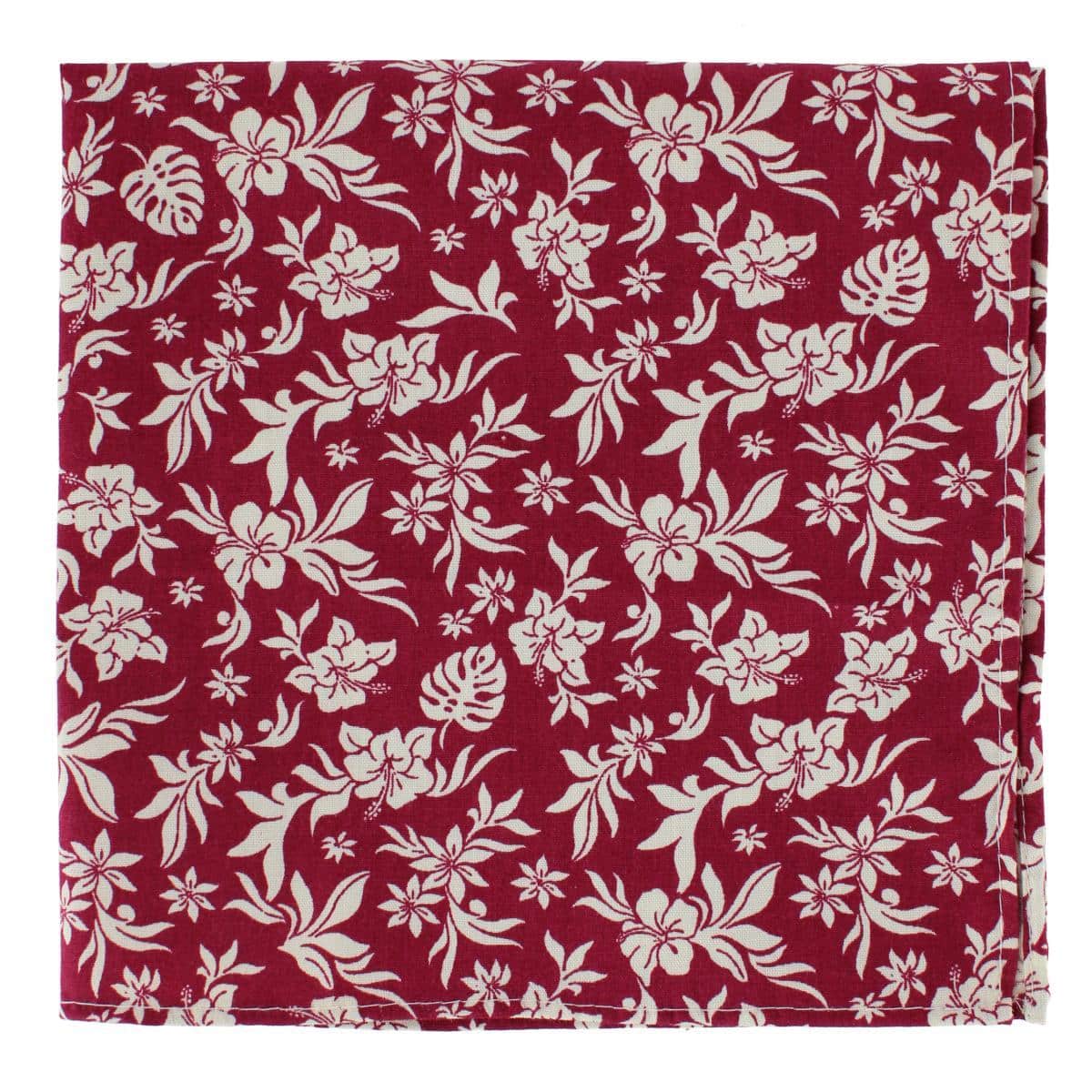 Oleander Floral and Vine Patterned Handkerchiefs (Pack of 3) - Red, Sage, Blue
