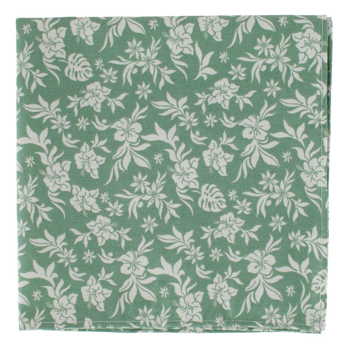 Oleander Floral and Vine Patterned Handkerchiefs (Pack of 3) - Red, Sage, Blue