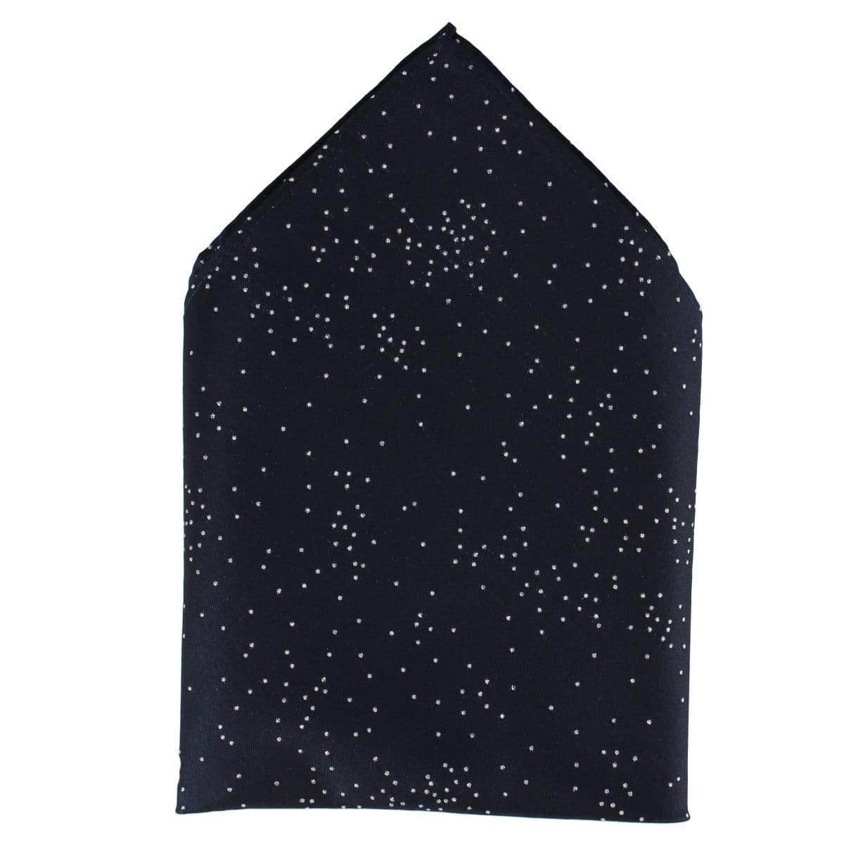 Mystere Metallic Star Light 12 x 12 Silk Pocket Square - Navy Blue
