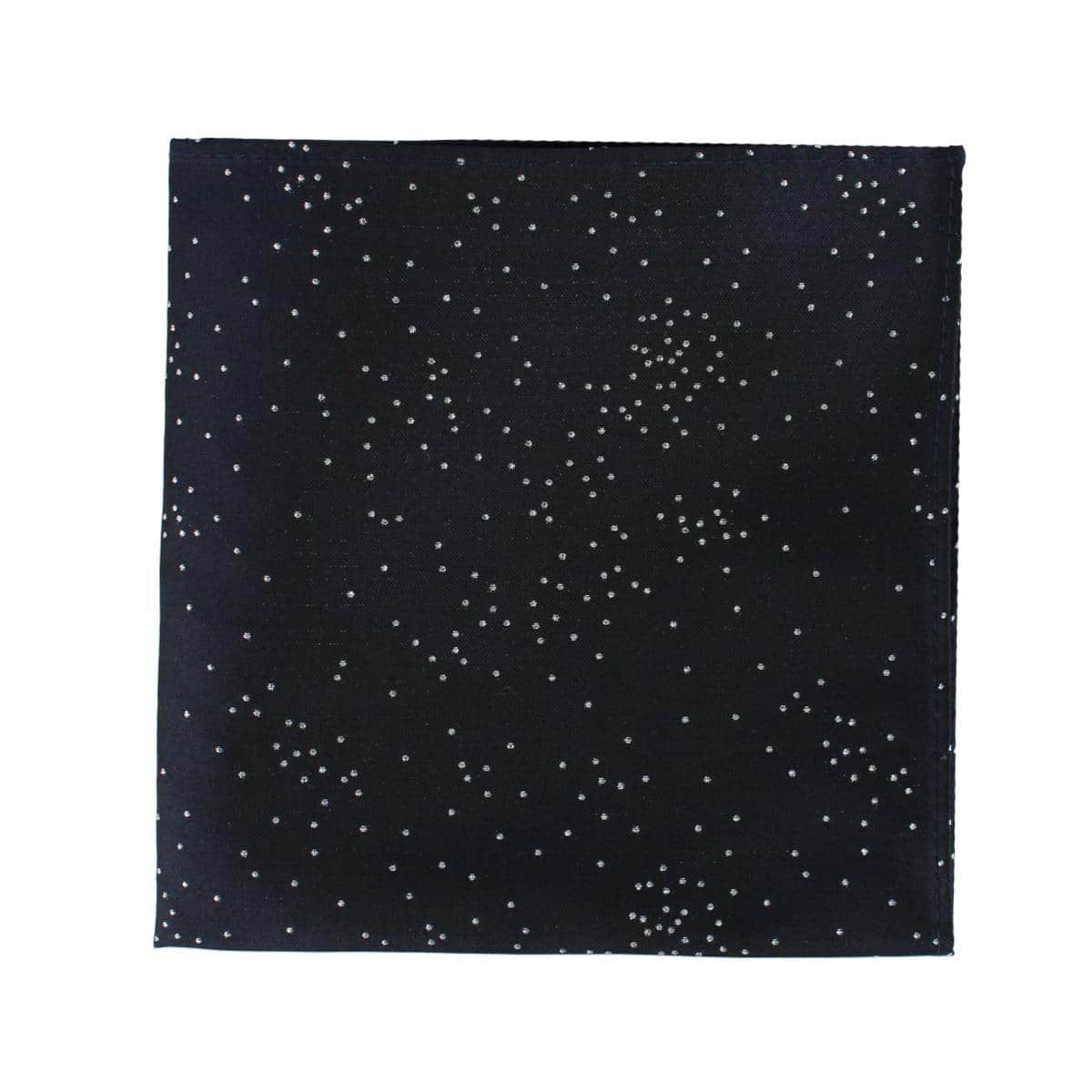 Mystere Metallic Star Light 12 x 12 Silk Pocket Square - Navy Blue