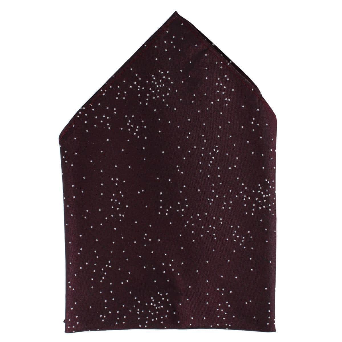Mystere Metallic Star Light 12 x 12 Silk Pocket Square - Merlot