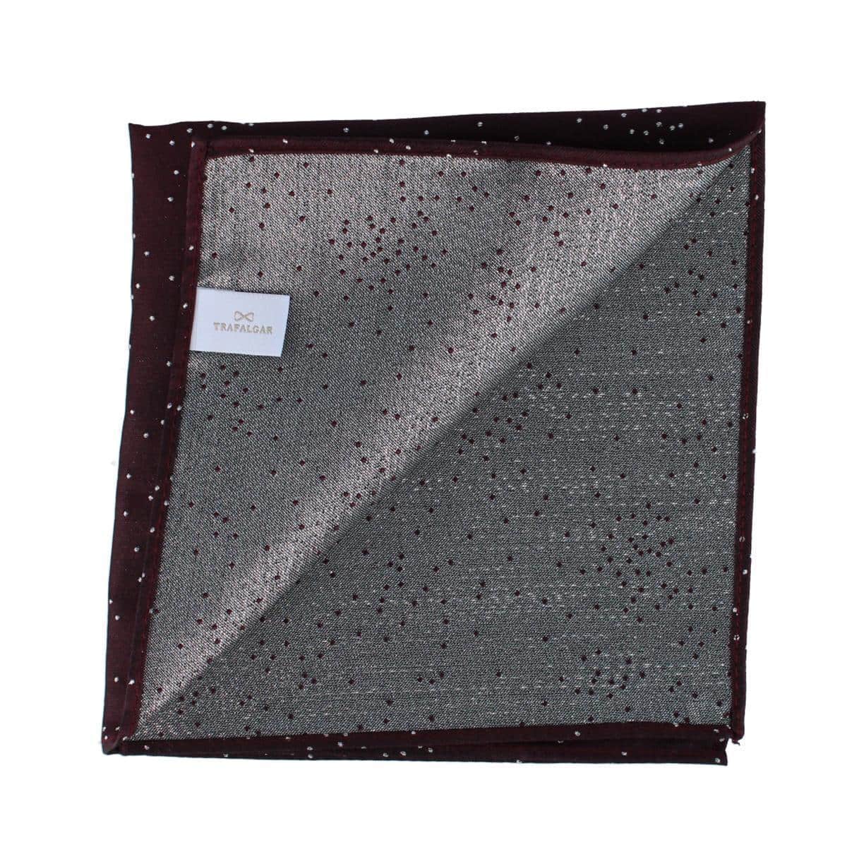Mystere Metallic Star Light 12 x 12 Silk Pocket Square - Merlot
