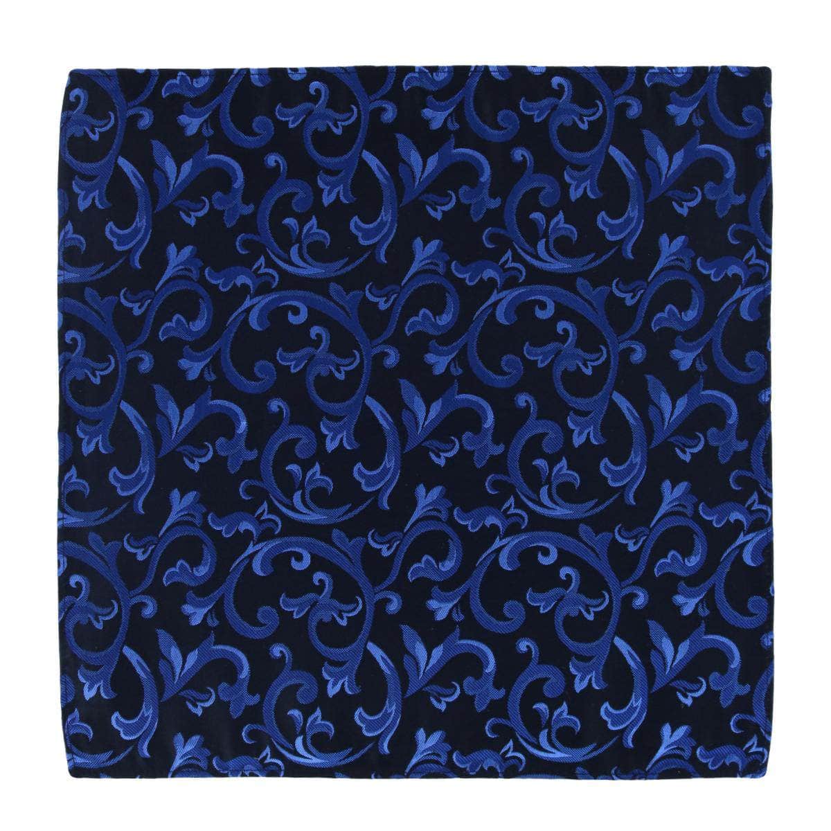 Christian the Romantic Brocade Silk Pocket Square - Royal Blue