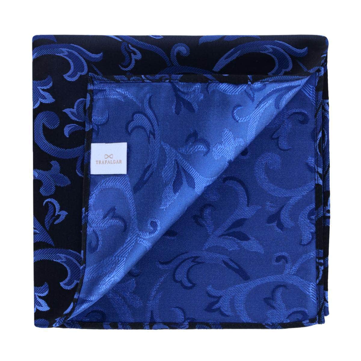Christian the Romantic Brocade Silk Pocket Square - Royal Blue