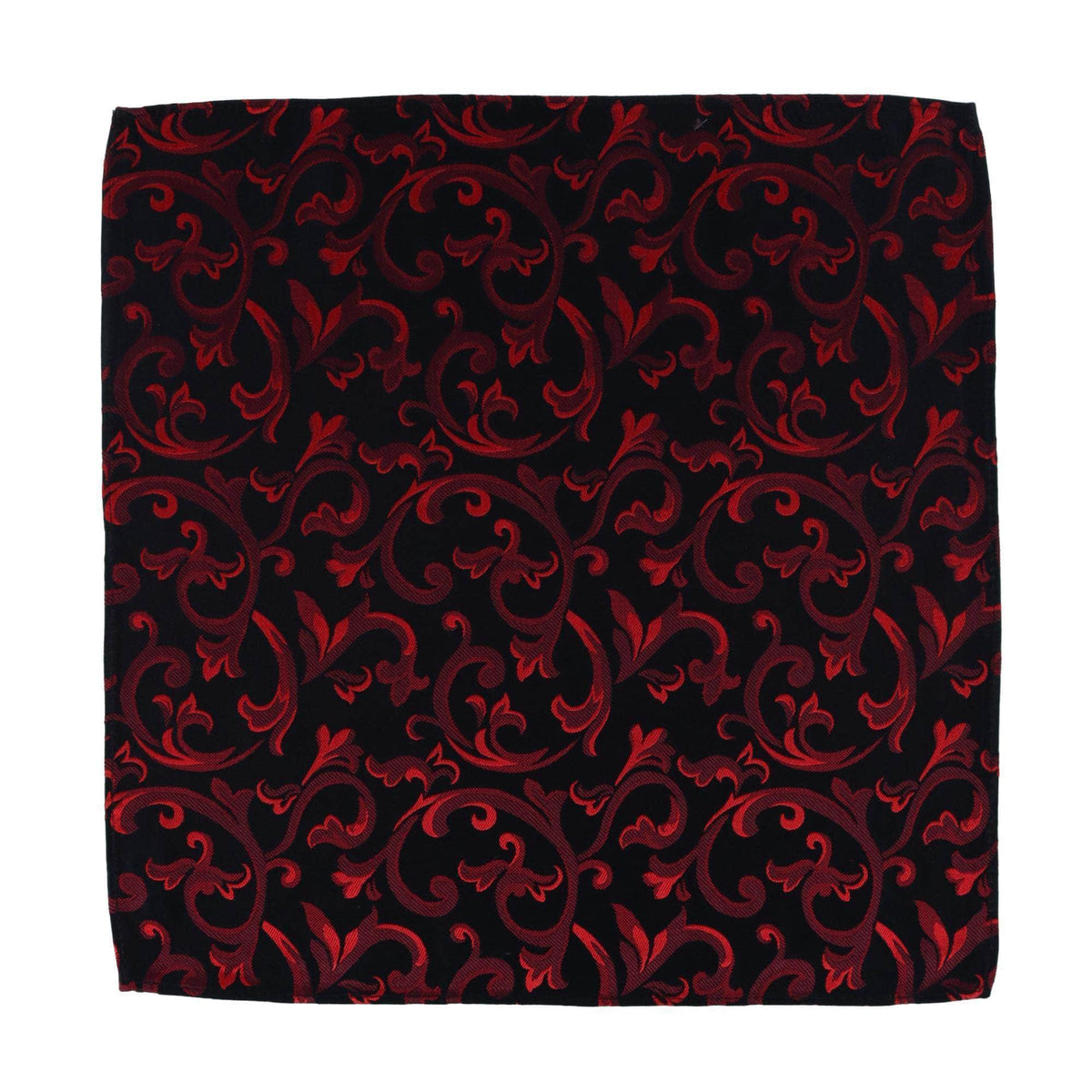 Christian the Romantic Brocade Silk Pocket Square - Red