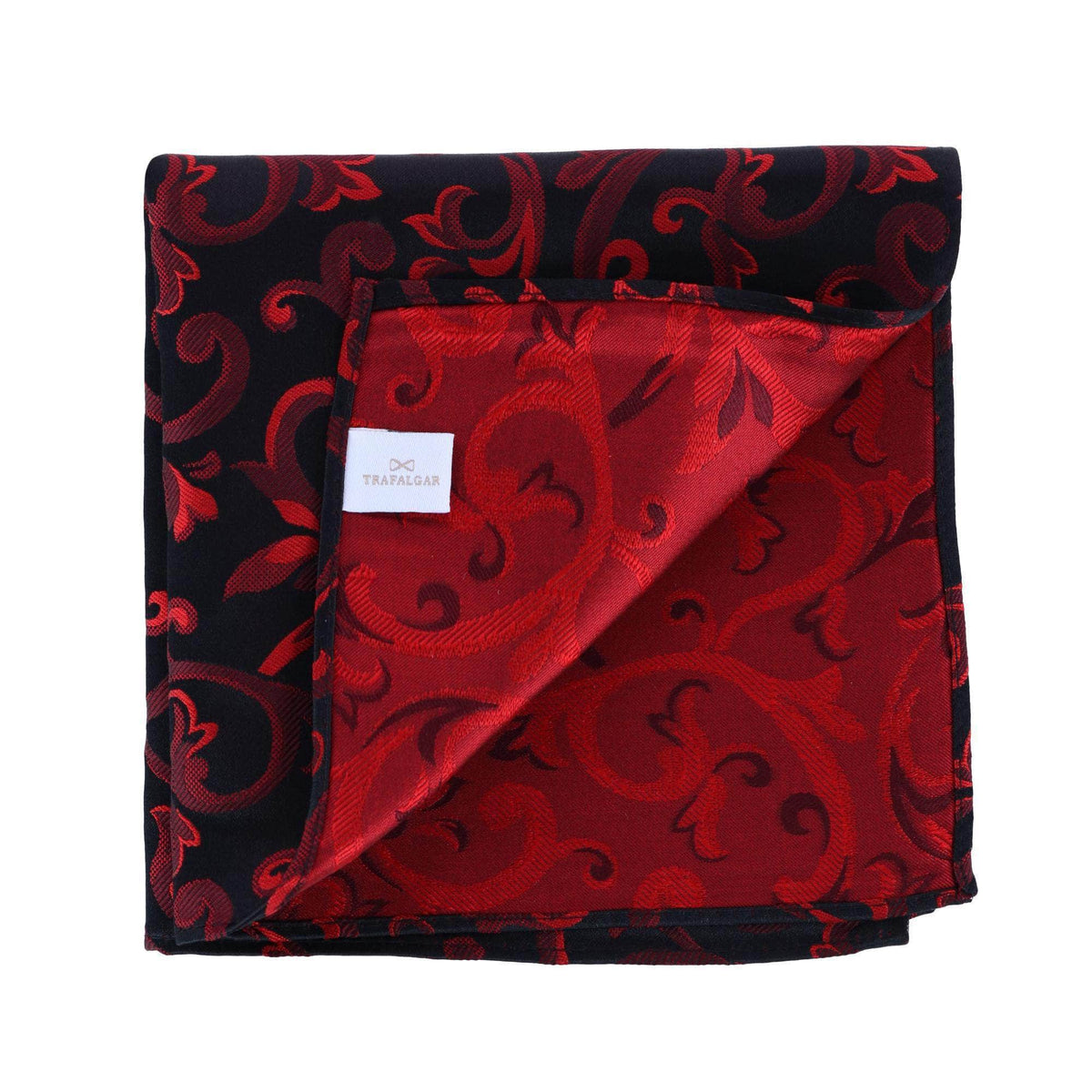 Christian the Romantic Brocade Silk Pocket Square - Red