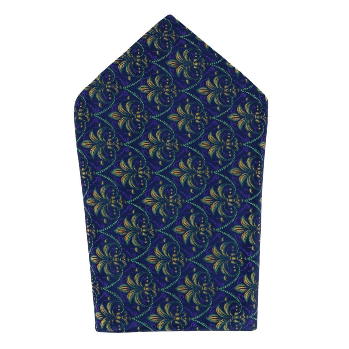 The French Quarter Fleur dis Lis Silk Novelty Pocket Square - Purple, Green, and Yellow
