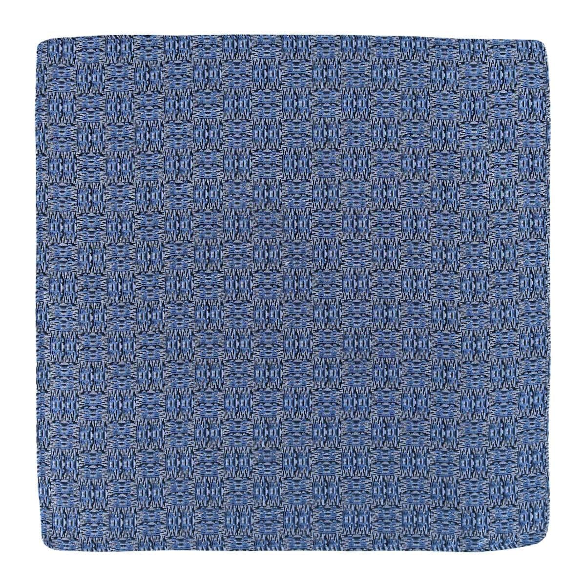 Benito's Blue Basketweave Patterned Silk Pocket Square - Light Blue