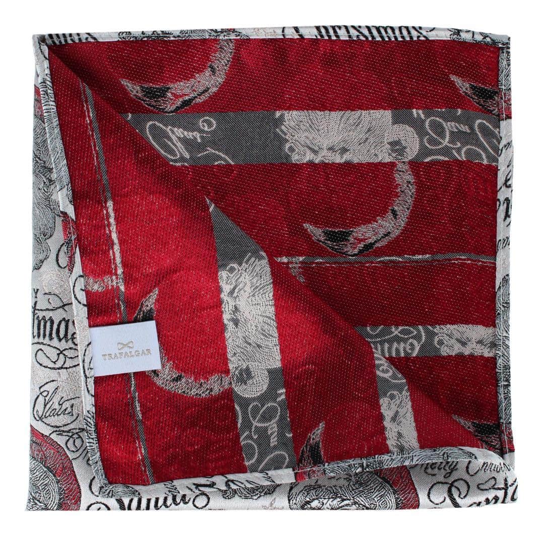 Santa Claus Is Watching Silk 12x12 Pocket Square - Cream