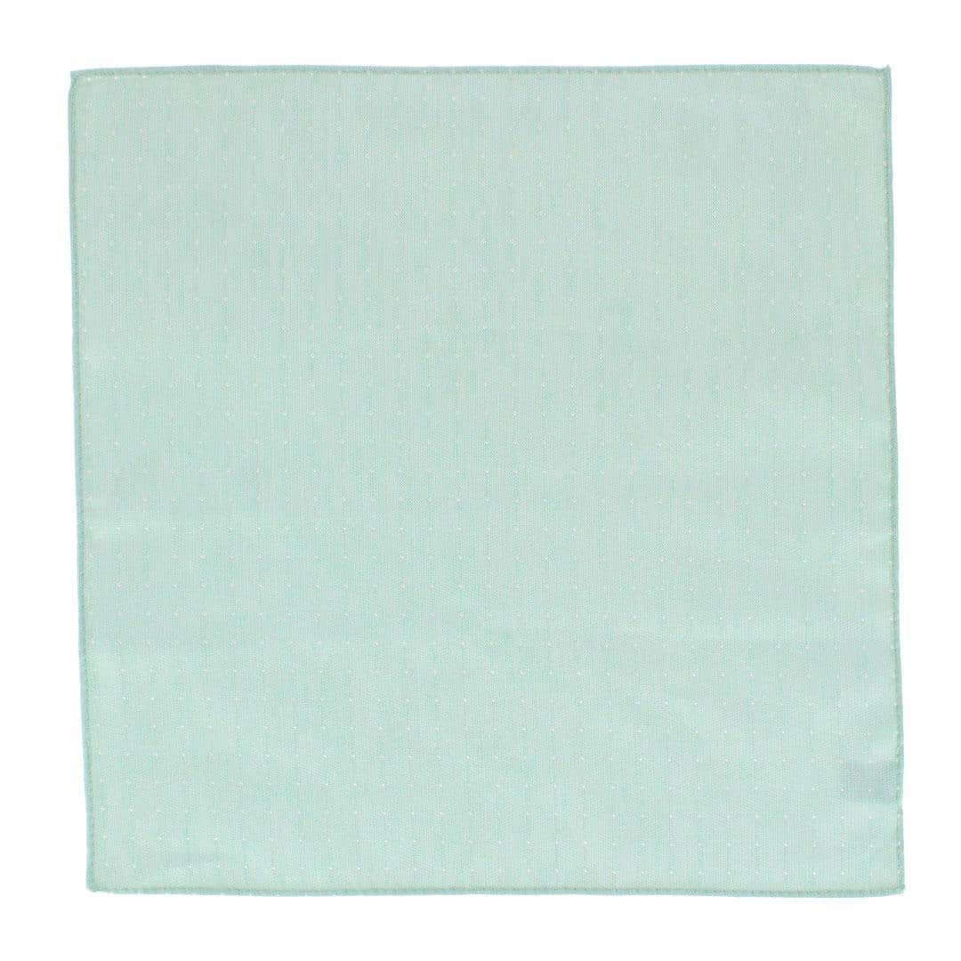 Churchill Chambray 12-Inch Polka Dot Linen Blend Pocket Square - Light Green with Polka Dots