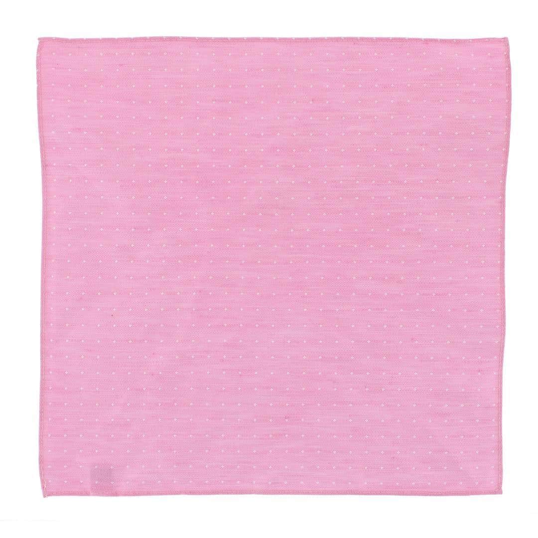 Churchill Chambray 12-Inch Polka Dot Linen Blend Pocket Square - Light Pink with Polka Dots