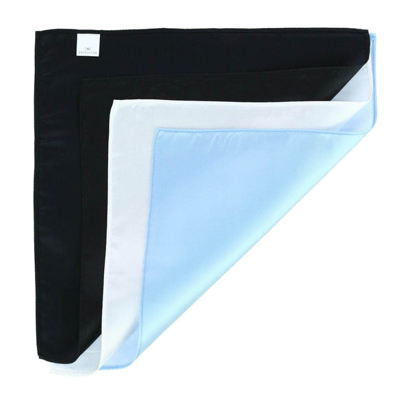 Black, Light Blue, White
