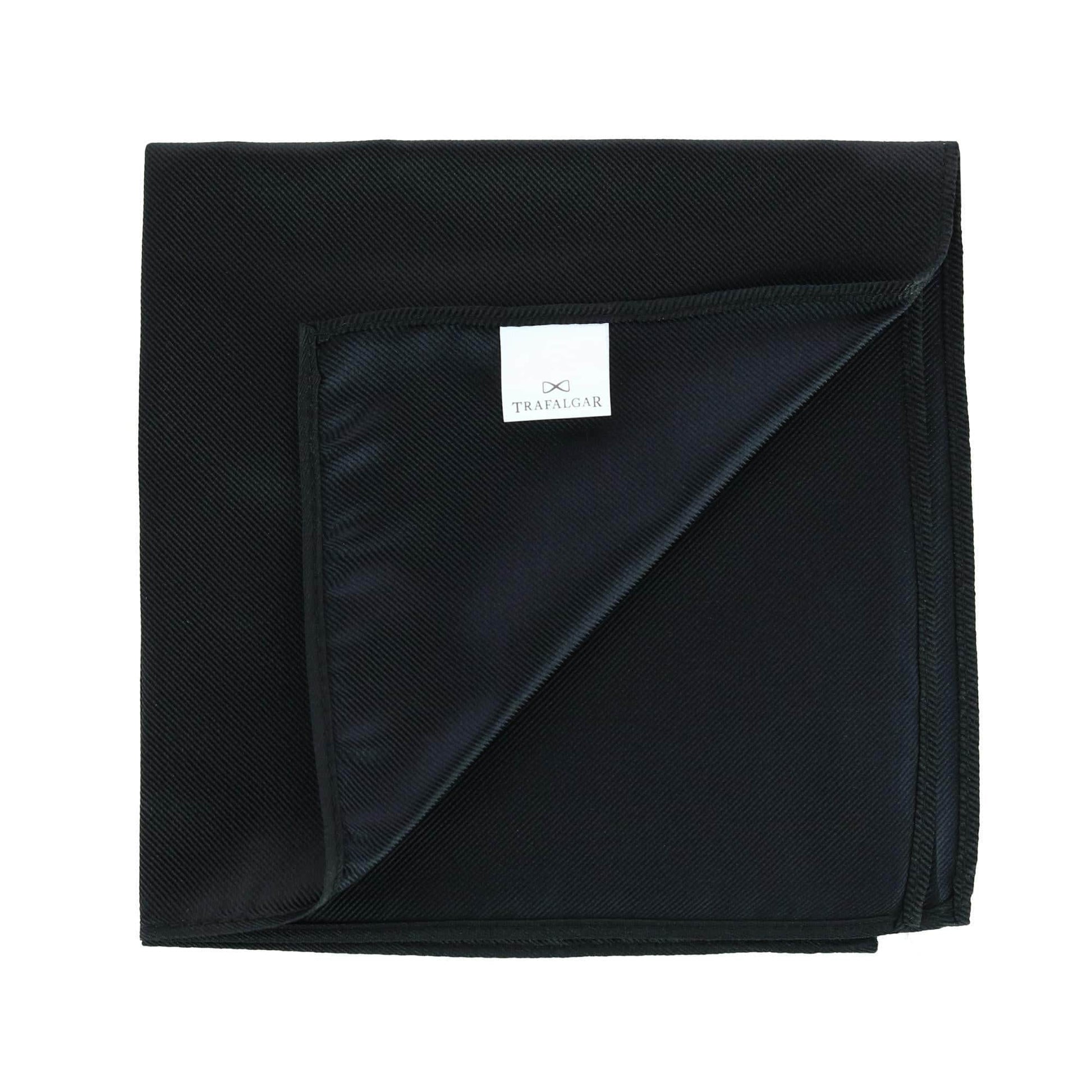 The Gatsby 12 inch Solid Silk Pocket Square Trio - Gold, Black, Silver