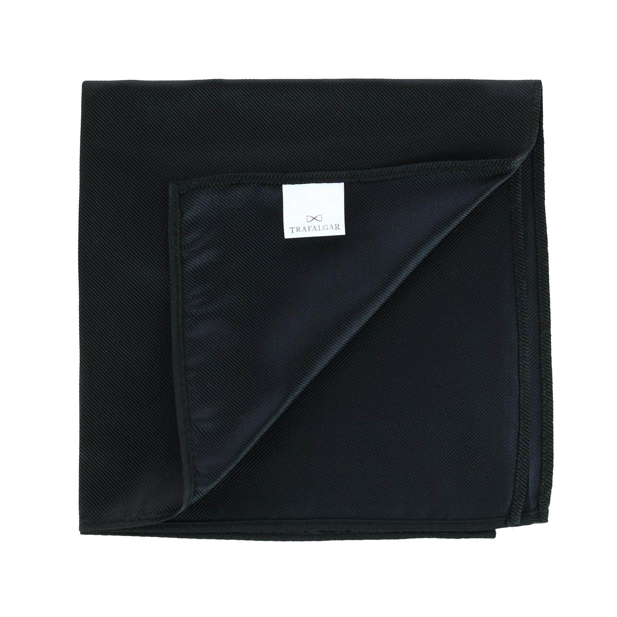 The Gatsby 12 inch Solid Silk Pocket Square Trio - Gold, Black, Silver