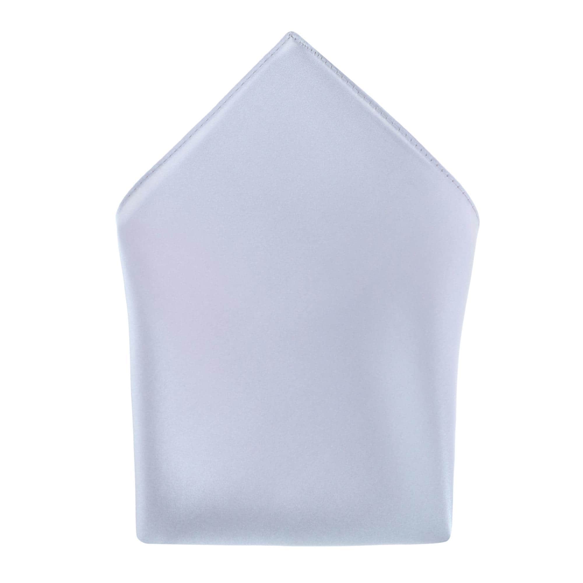 Sutton Solid Color 13 Inch Silk Pocket Square - Silver