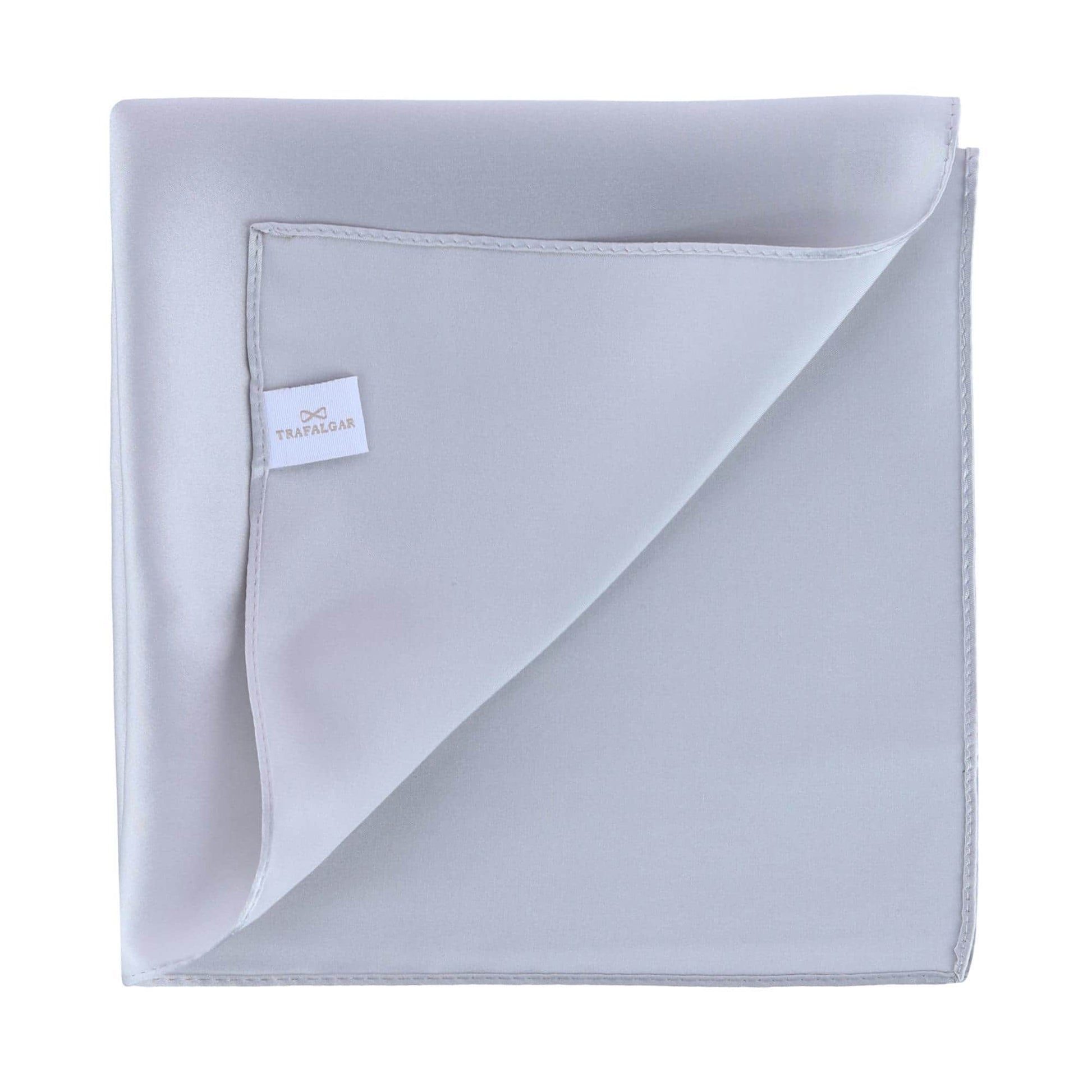 Sutton Solid Color 13 Inch Silk Pocket Square - Silver