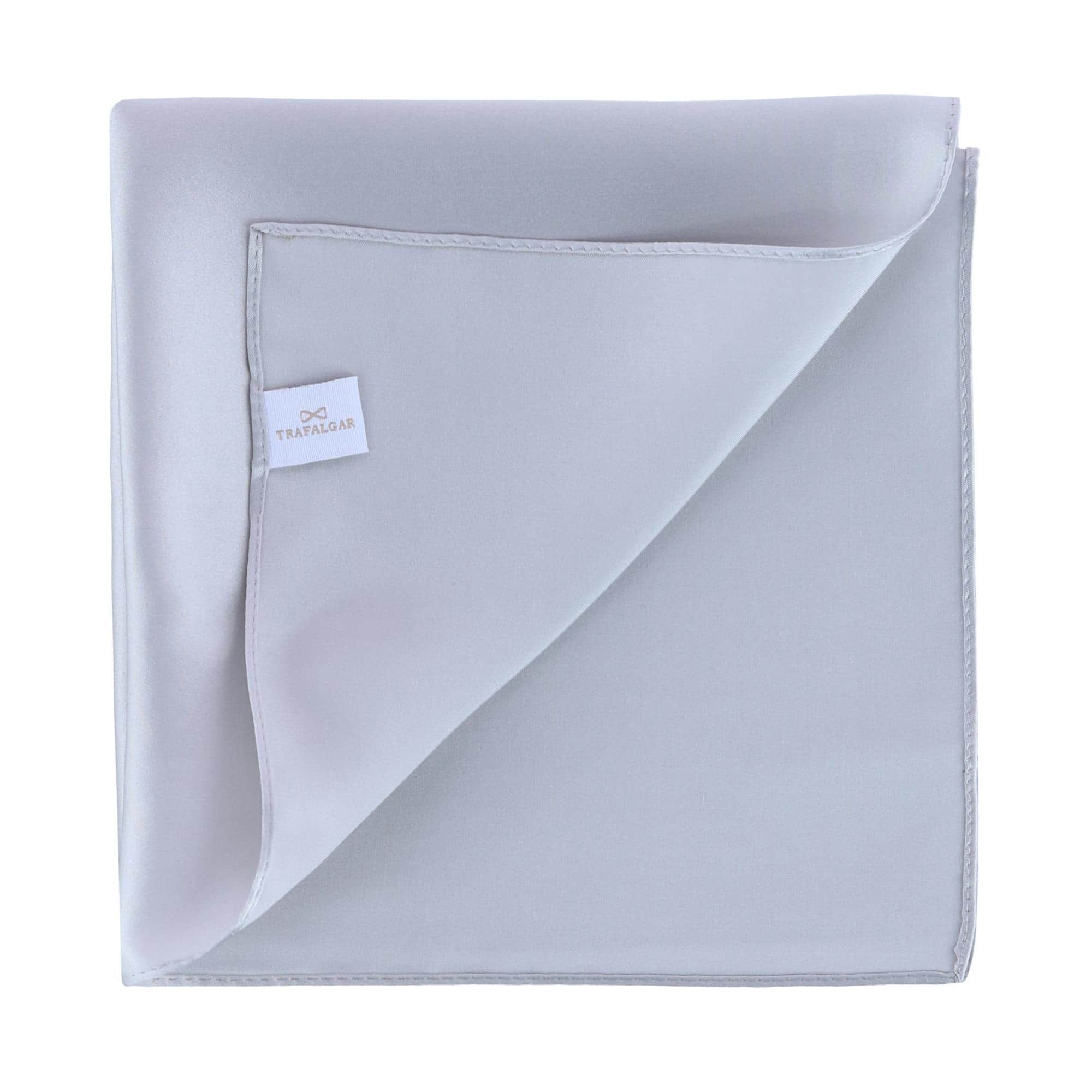 Sutton Solid Color 13 Inch Silk Pocket Square - Silver