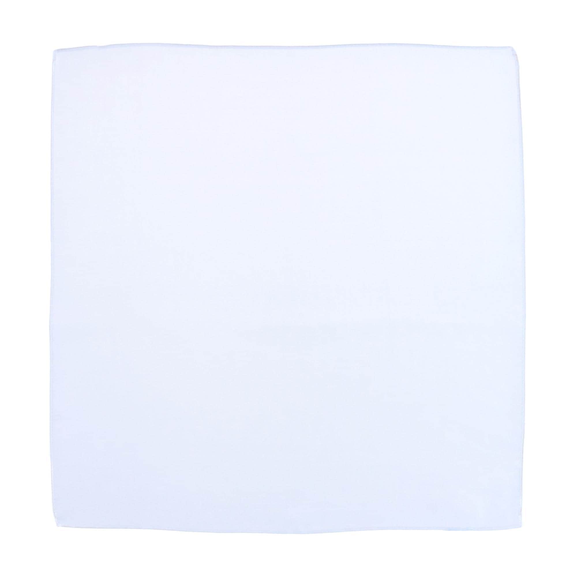 Sutton Solid Color 13 Inch Silk Pocket Square - White