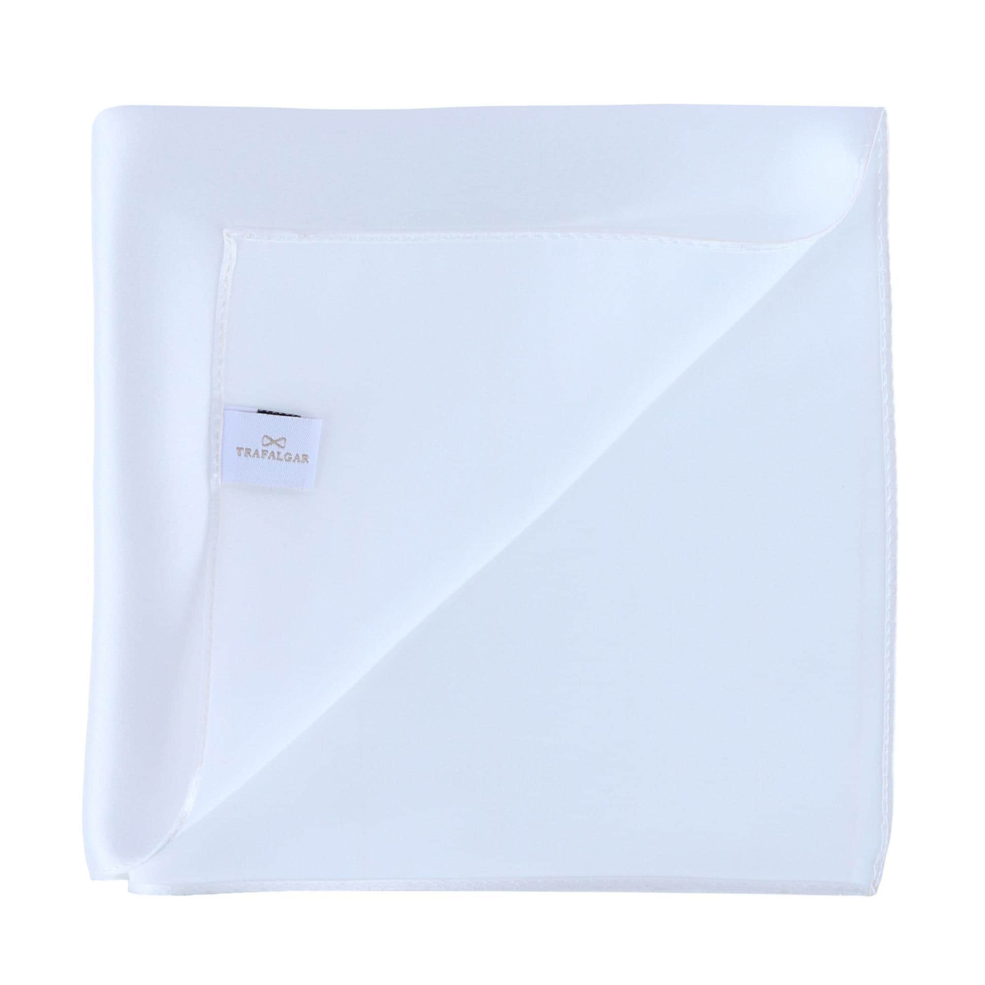 Sutton Solid Color 13 Inch Silk Pocket Square - White
