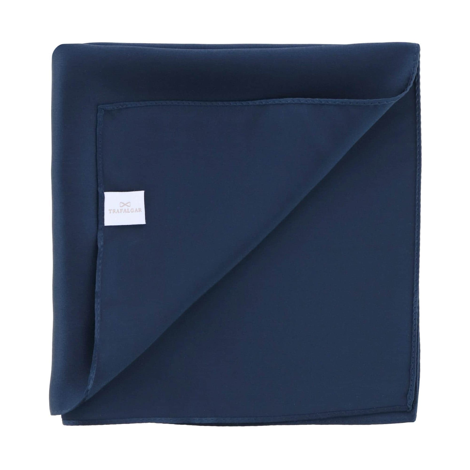 Sutton Solid Color 13 Inch Silk Pocket Square - Navy