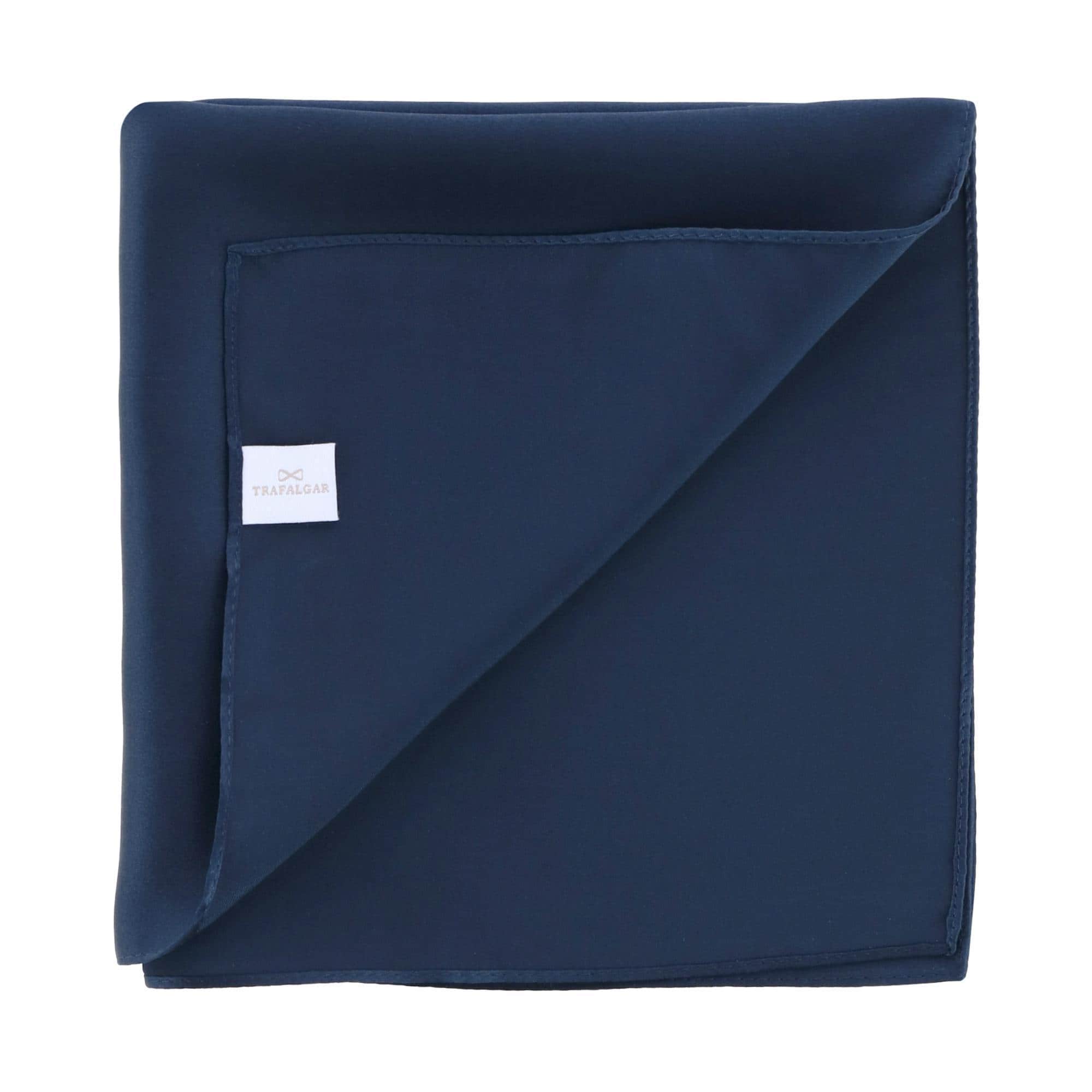 Sutton Solid Color 13 Inch Silk Pocket Square - Navy