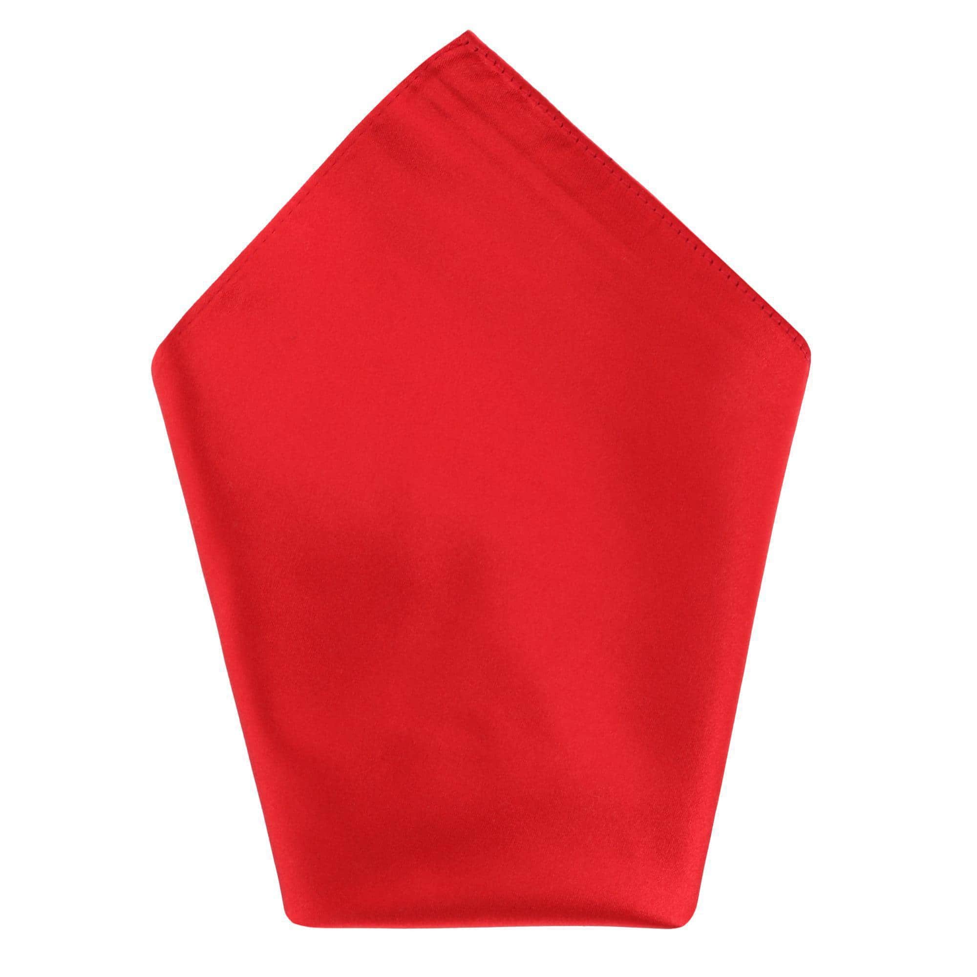 Sutton Solid Color 13 Inch Silk Pocket Square - Red