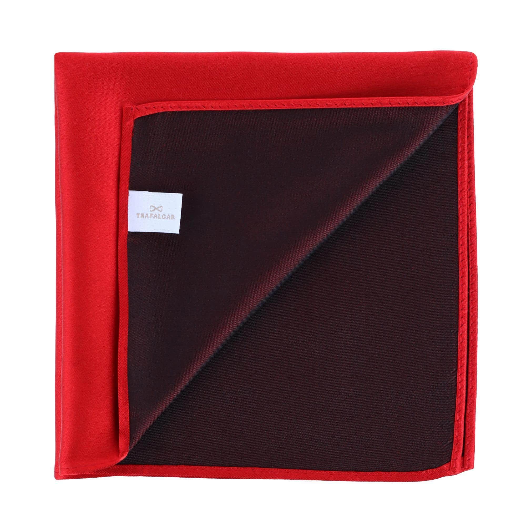 Sutton Solid Color 13 Inch Silk Pocket Square - Red