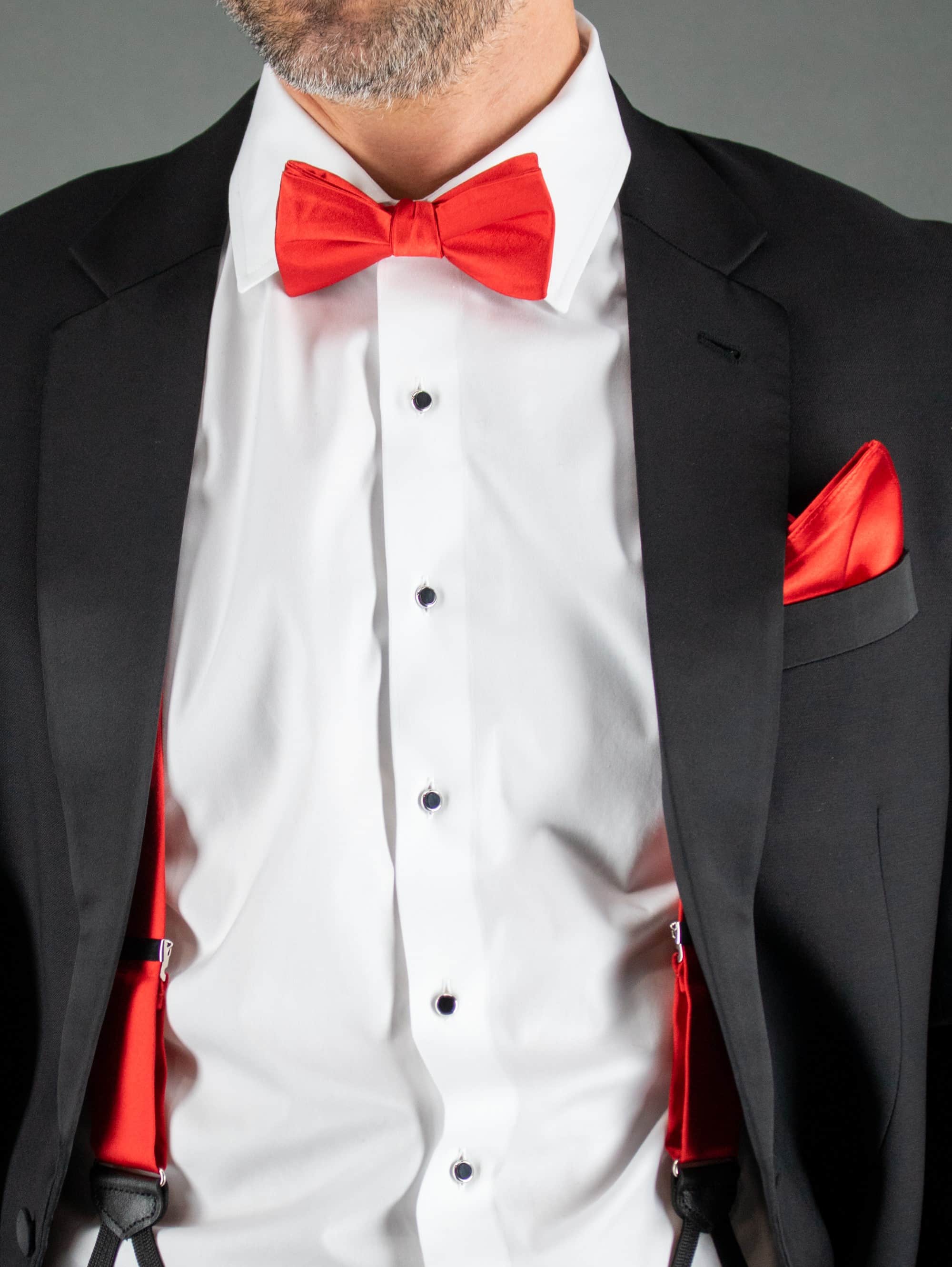 Sutton Solid Color 13 Inch Silk Pocket Square - Red