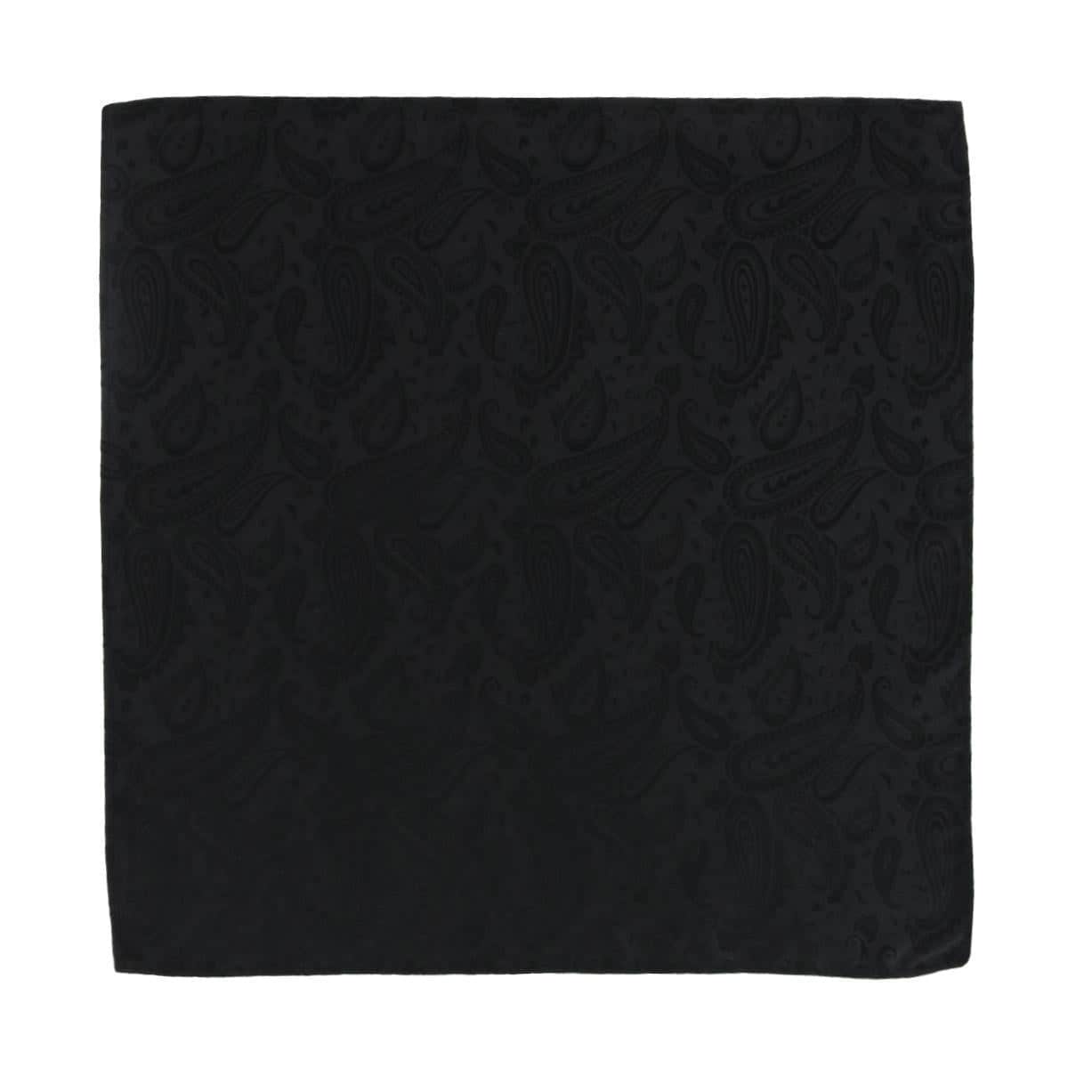 Banbury Tone on Tone Paisley 12 Inch Silk Pocket Square - Black