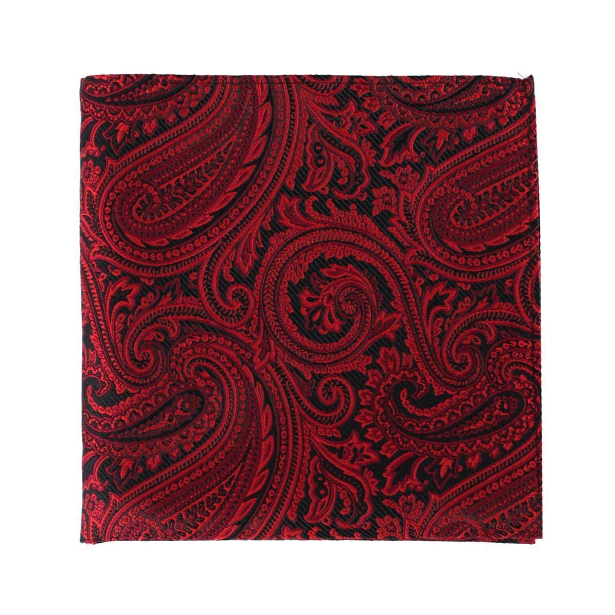 Sobee Paisley Silk Pocket Square - Red