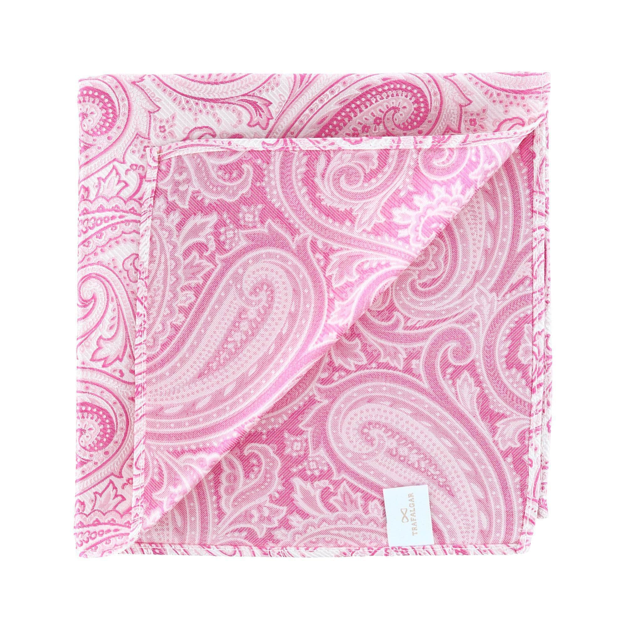 Sobee Paisley Silk Pocket Square - Pink