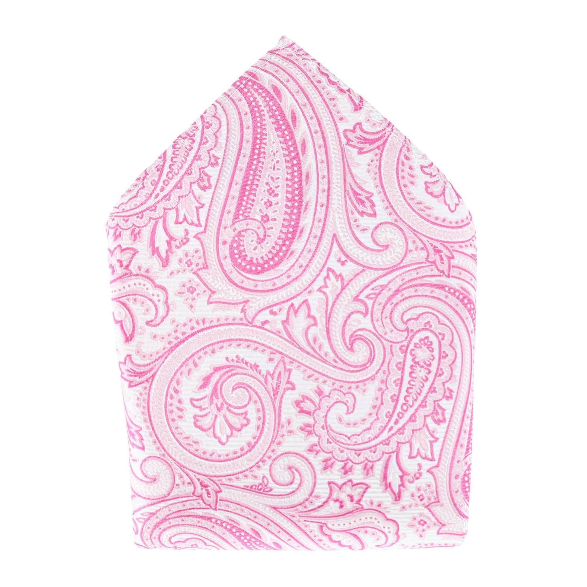 Sobee Collection 12-inch Silk Pocket Square Trio 3 Pack - Black, Light Blue, Pink Paisley