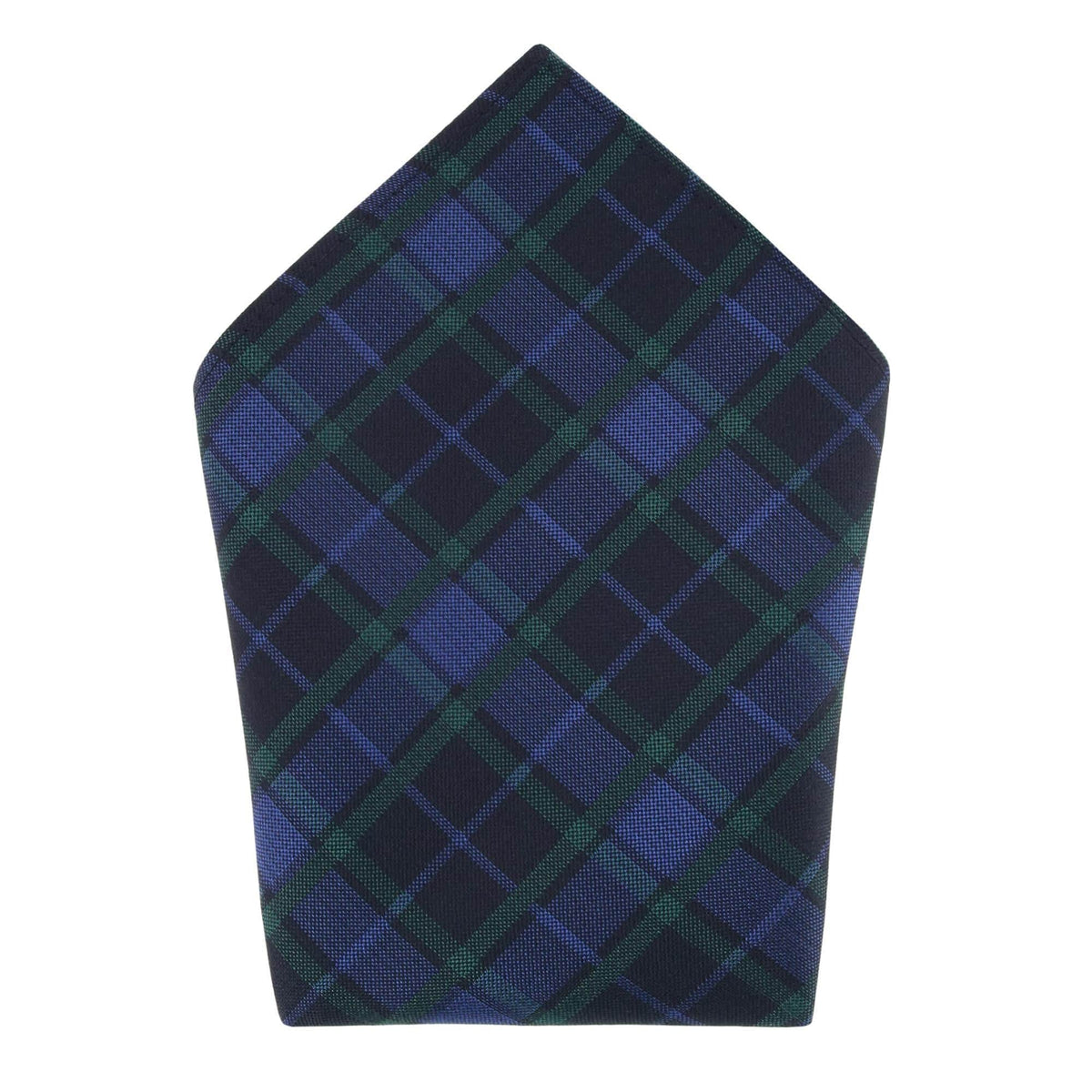 Ives Green Blackwatch Plaid Silk Pocket Square
