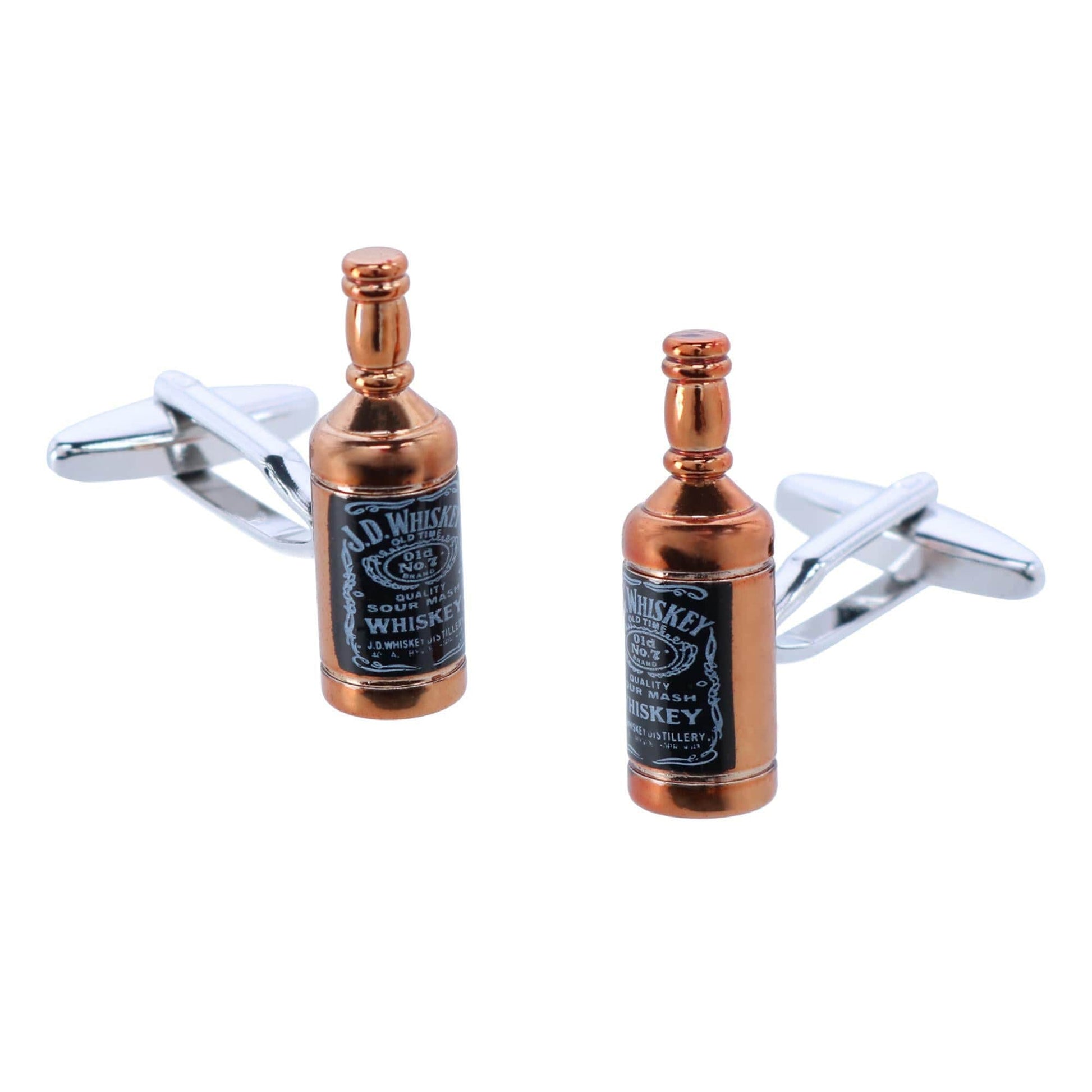 Cheers Whiskey Bottle Novelty Cufflinks - Brown