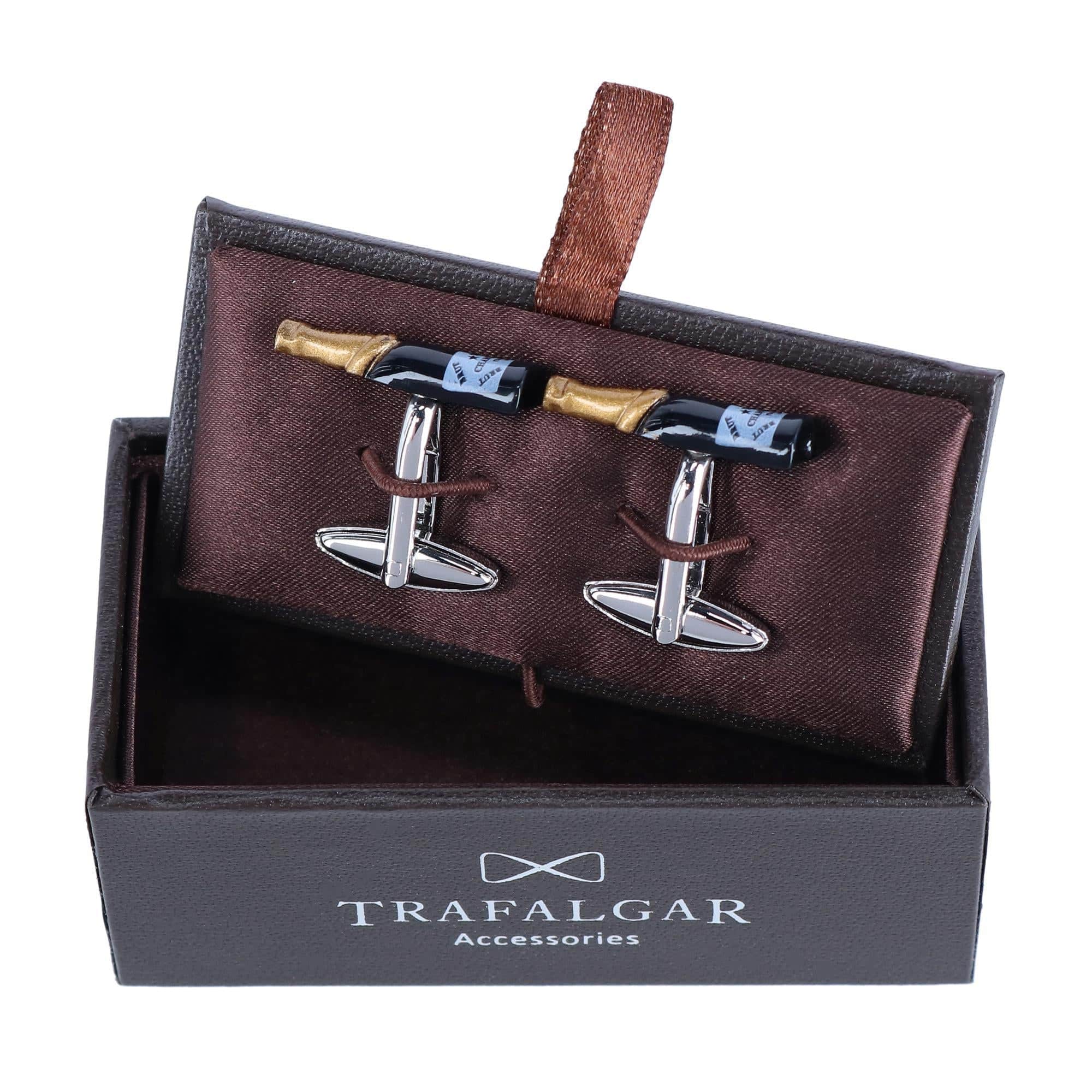 Celebrate Champagne Bottle Novelty Cufflinks - Green