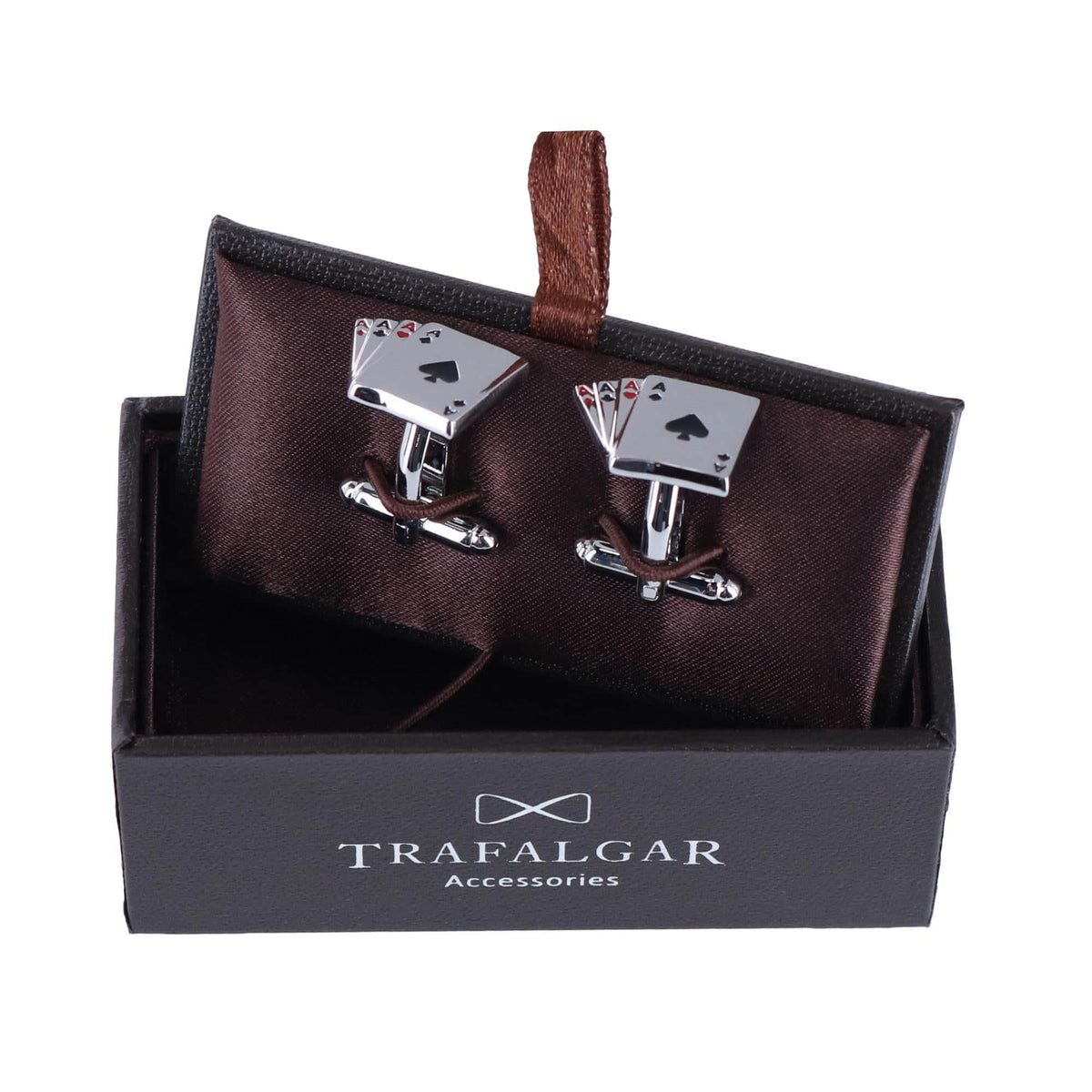 Four Of A Kind Novelty Card Game Cufflinks (1 Pair) - Silver