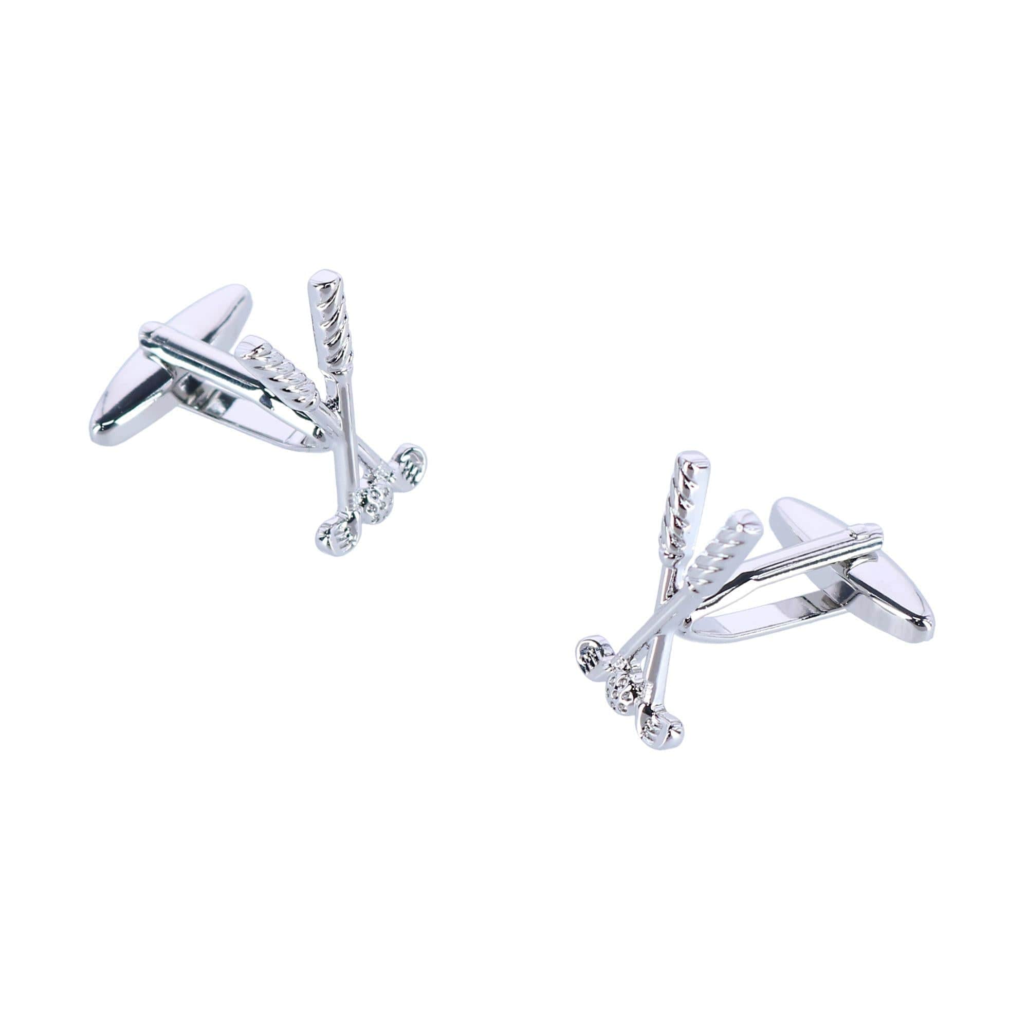 Hole In One Golf Clubs Novelty Cufflinks (1 Pair) - Silver