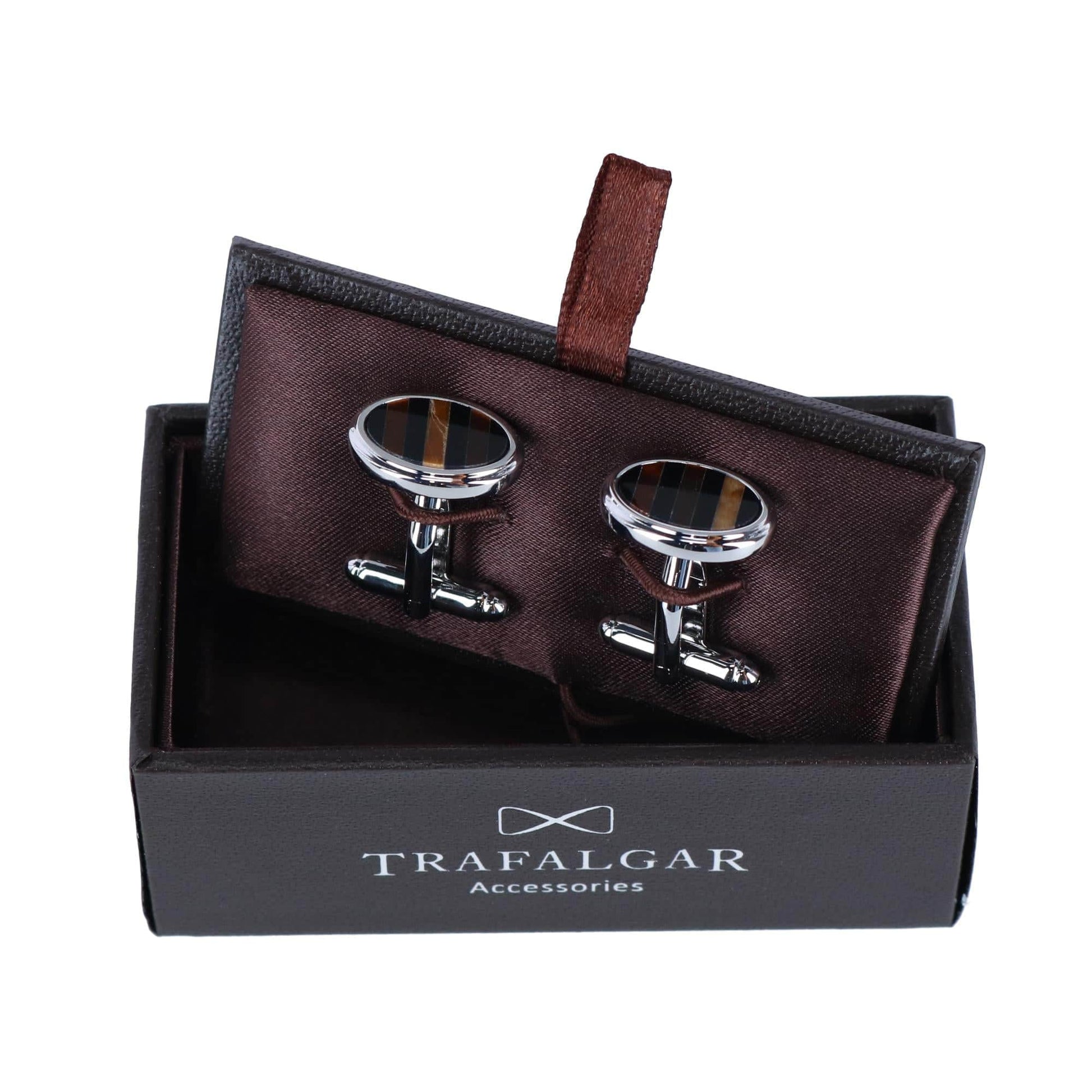 Raja the Tiger Eye Cufflinks (1 Pair) - Silver