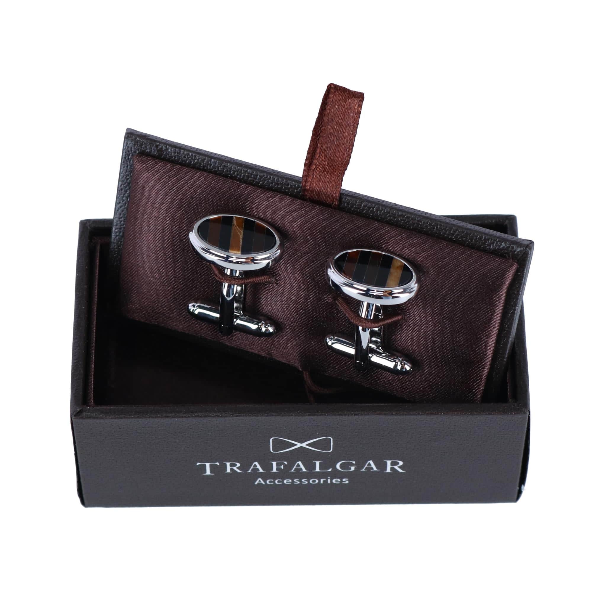 Raja the Tiger Eye Cufflinks (1 Pair) - Silver