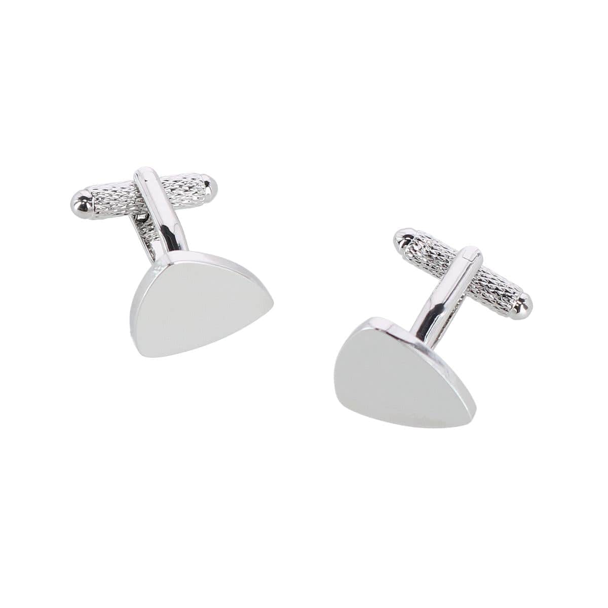 Stefano Shield Brass Engravable Cufflinks - Silver