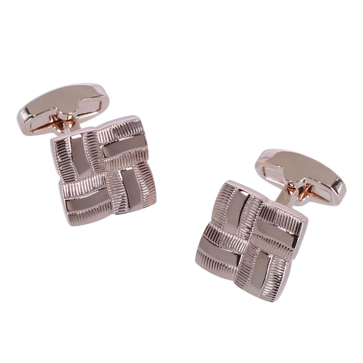 Clayton Square Detailed Rose Gold Cufflinks - Rose Gold