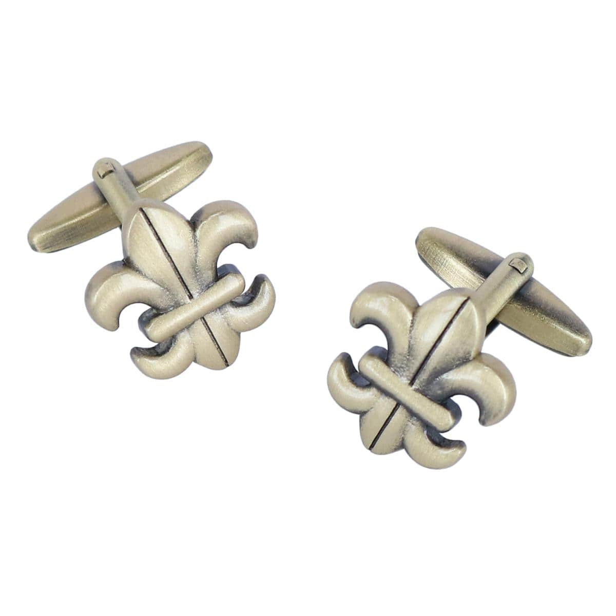 Fletcher Fleur-Di-Lis Novelty Cufflinks - Anti-Brass