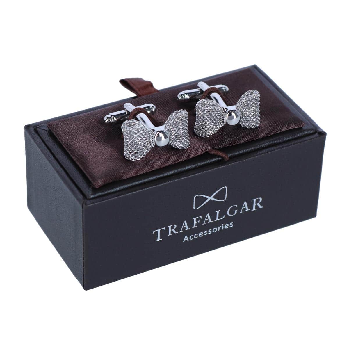 Bailey Bow Tie Novelty Cufflinks - Silver