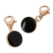 Black Button with Gold Chain