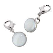 White Button with Silver Chain