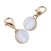 White Button with Gold Chain