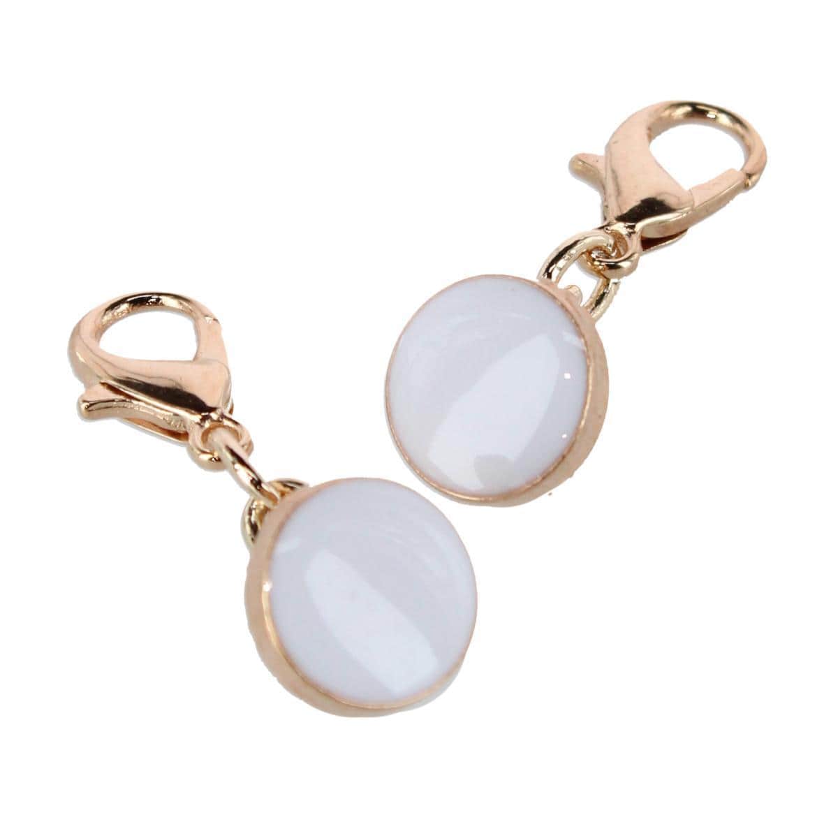 Sutton Collar and Cuff Extenders (1 Pair) - White Button with Gold Chain