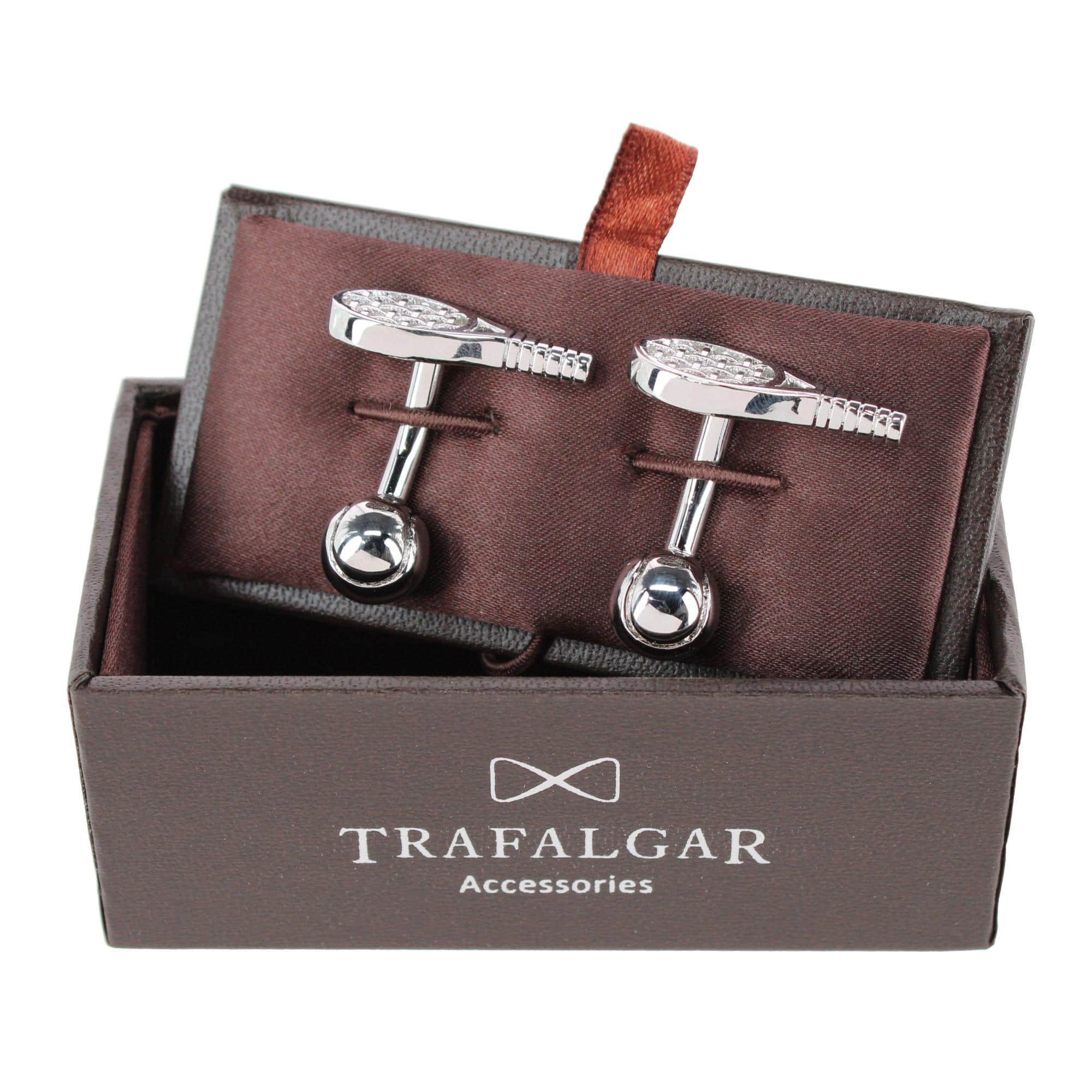 The Centre Court Racquet Cufflinks (1 Pair) - Silver