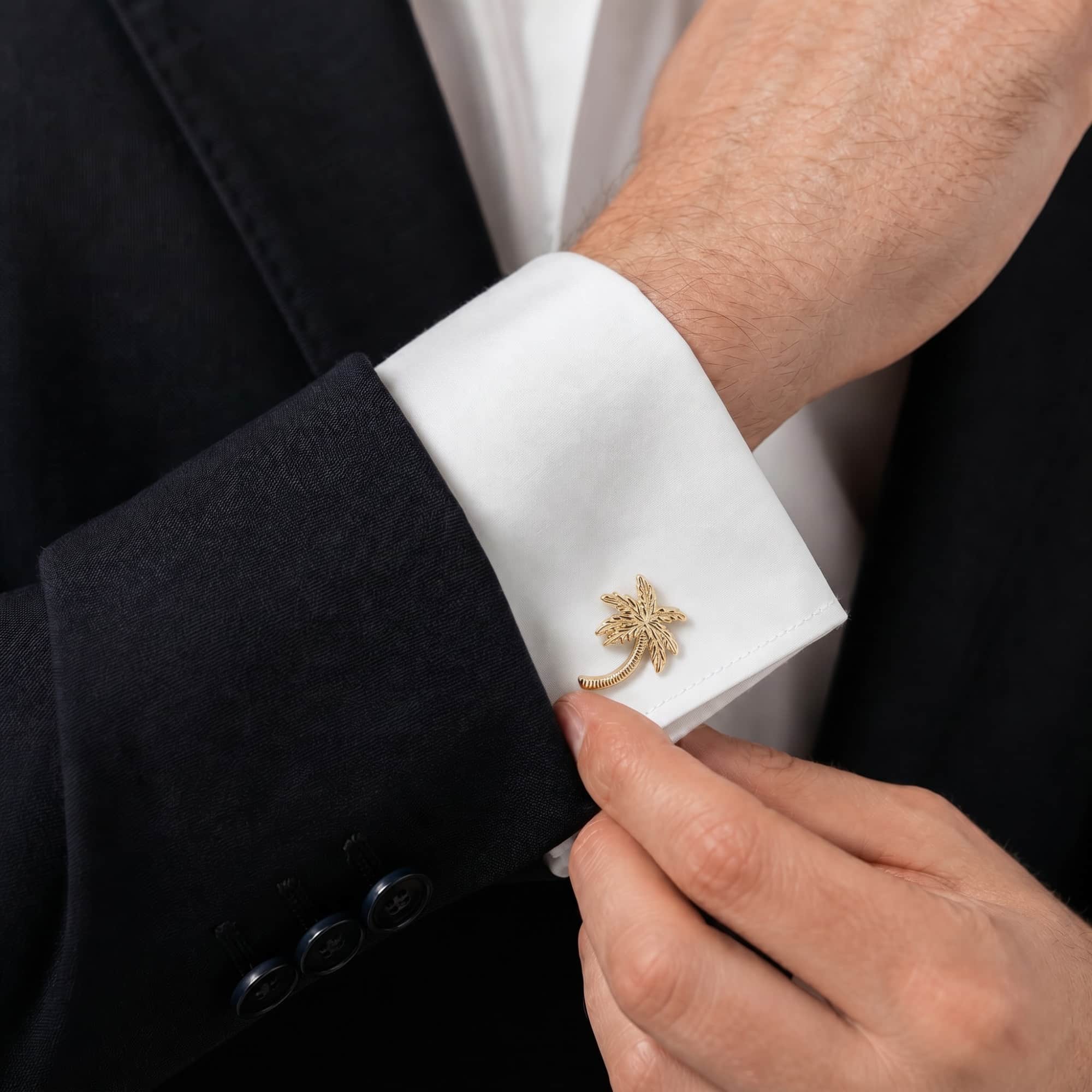 The Palm Court Palm Tree Cufflinks - Gold