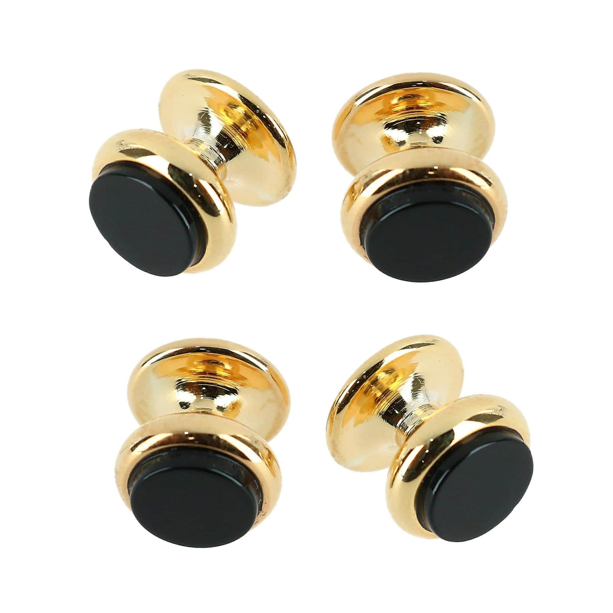 Sutton Tuxedo Stud Set Genuine Onyx (4 piece set) - 24K Gold with Genuine Onyx